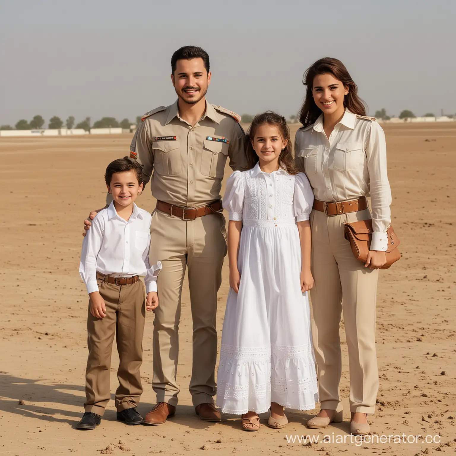 Принц Хусейн и Раджва Аль Саиф с их детьми