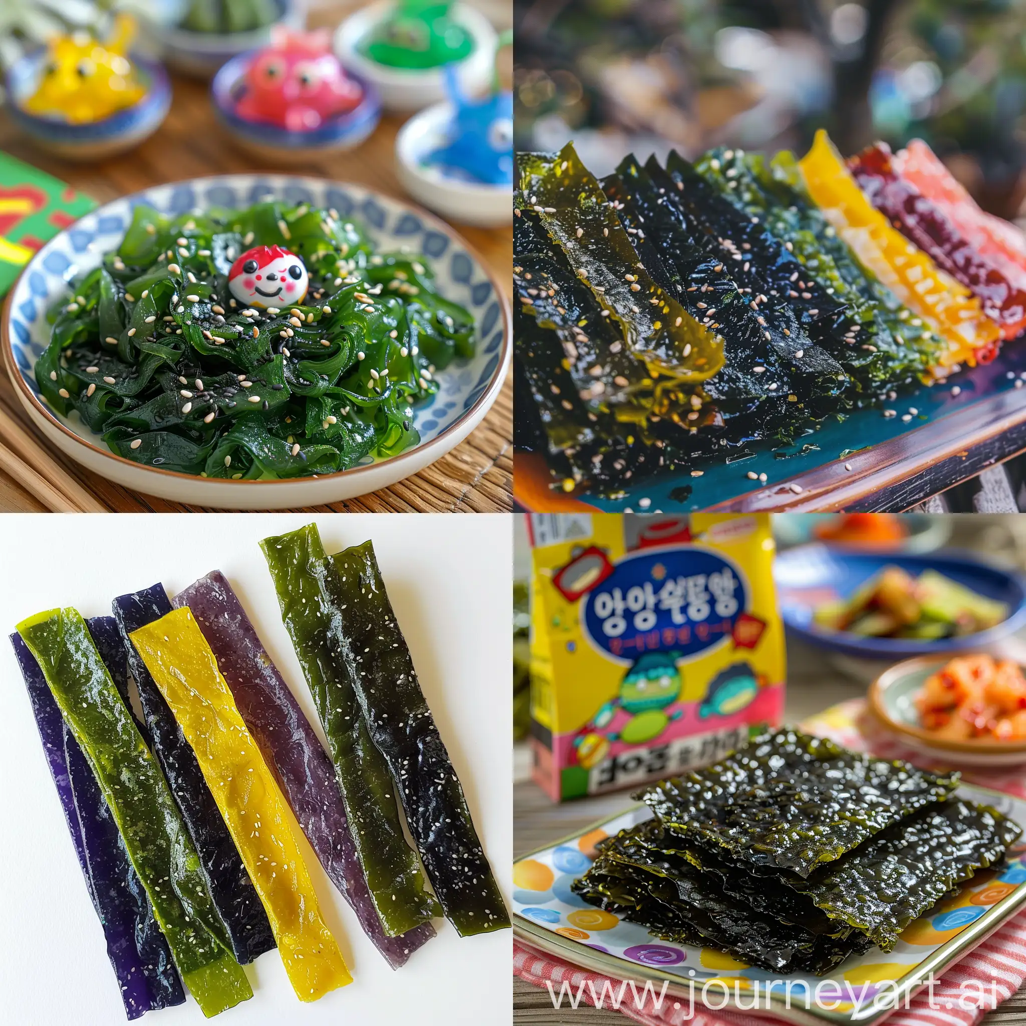 Korean-Kids-Enjoying-Colorful-Seaweed-Snacks