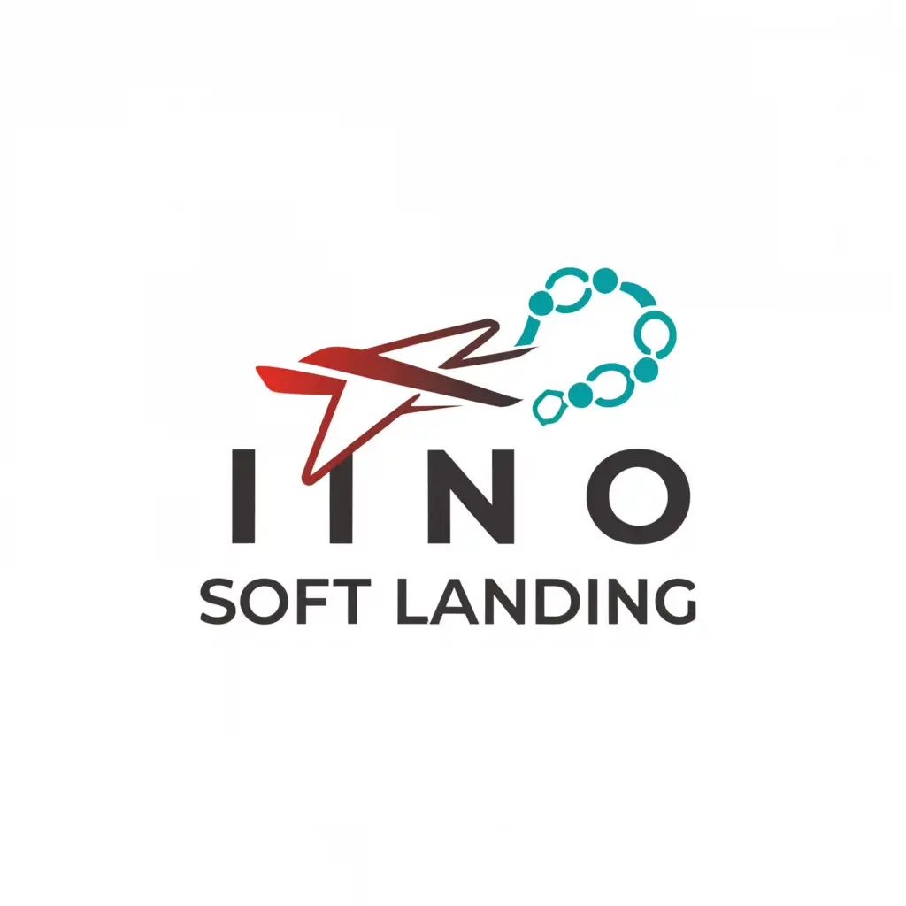 a logo design,with the text "inno soft landing", main symbol:airplane,complex,clear background