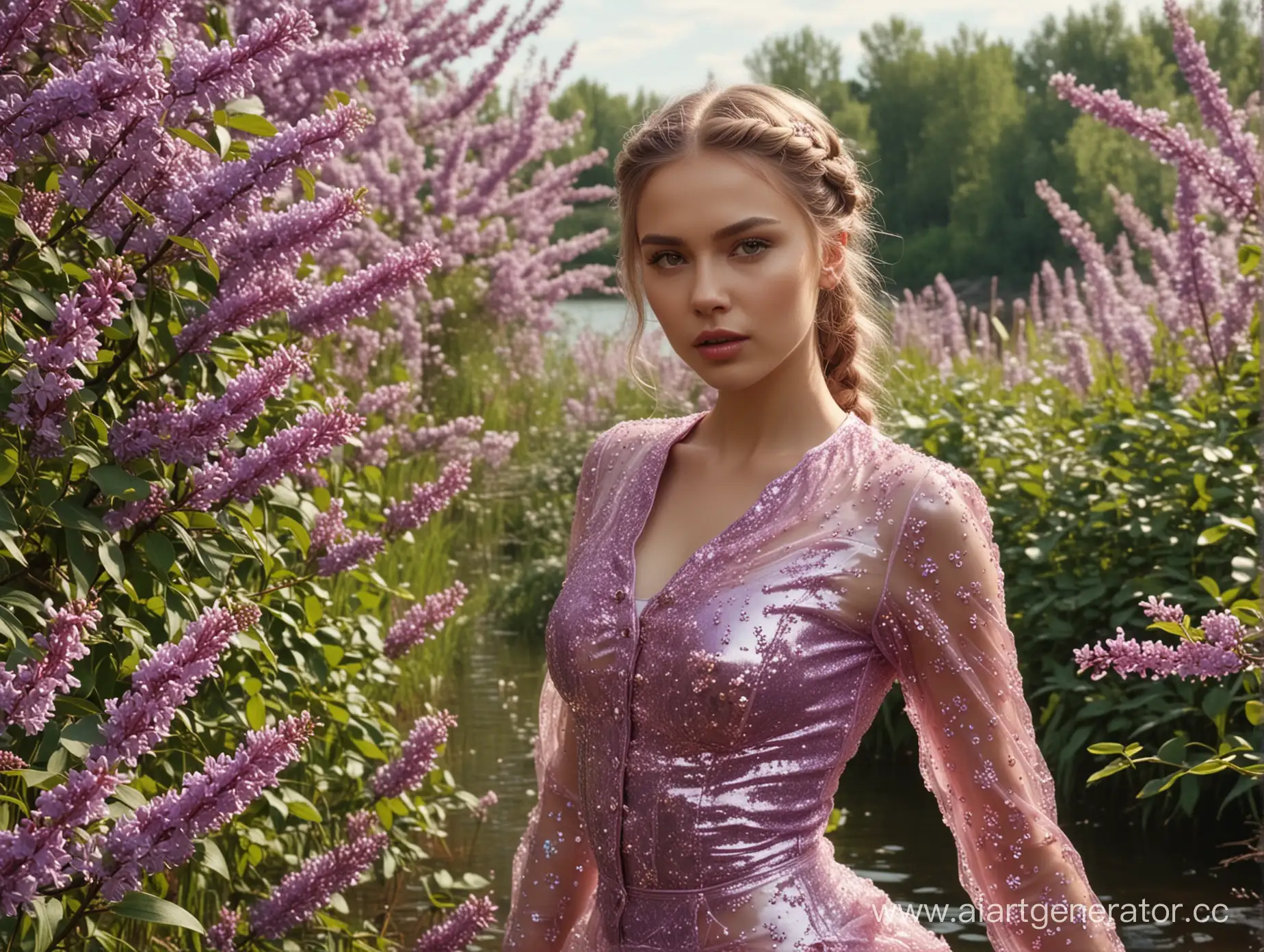 Enchanting-Russian-Country-Girl-by-the-Lilac-Lake