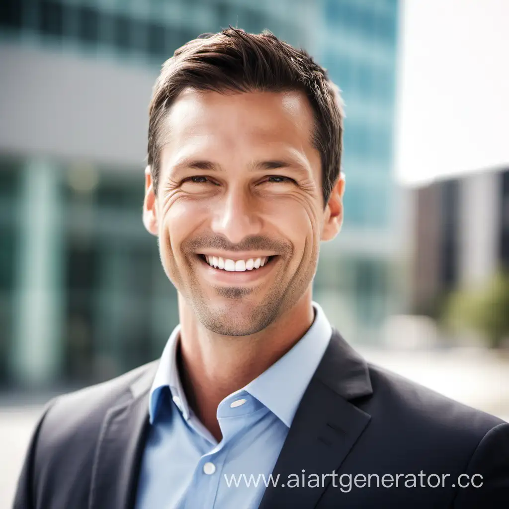 Cheerful-Thirties-Businessman-with-Winning-Smile