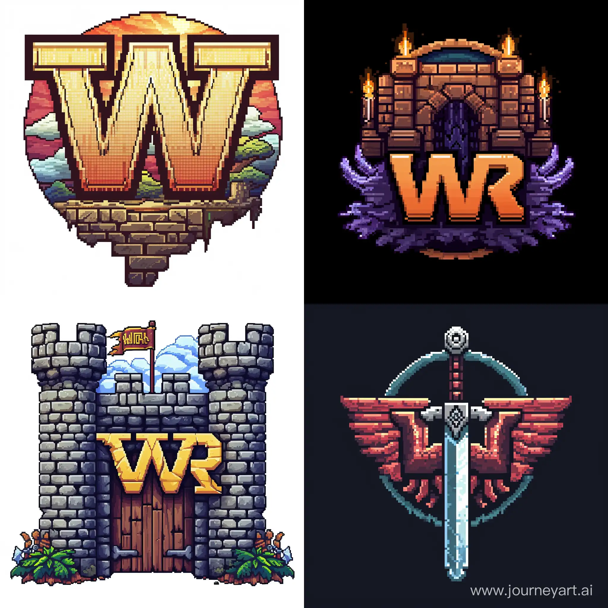 just "WR"  logo rpg pixel realm