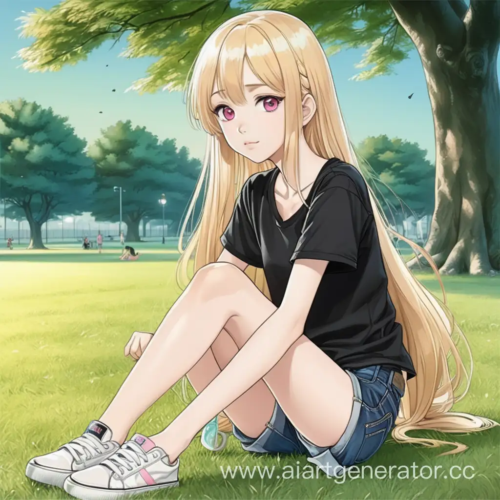 Blonde-Girl-in-ManhwaStyle-Park-Setting