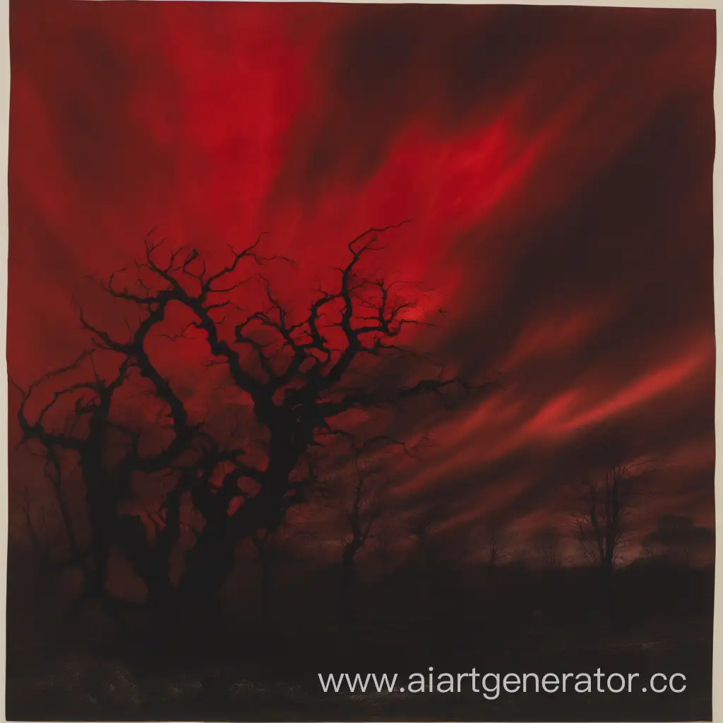 Eerie-BloodRed-Landscape-with-Black-Tree