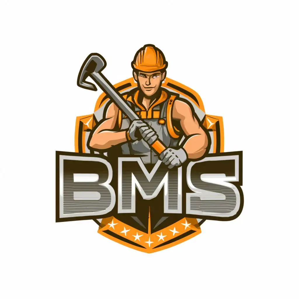 a logo design,with the text "BMS", main symbol:hard work,complex,be used in Construction industry,clear background