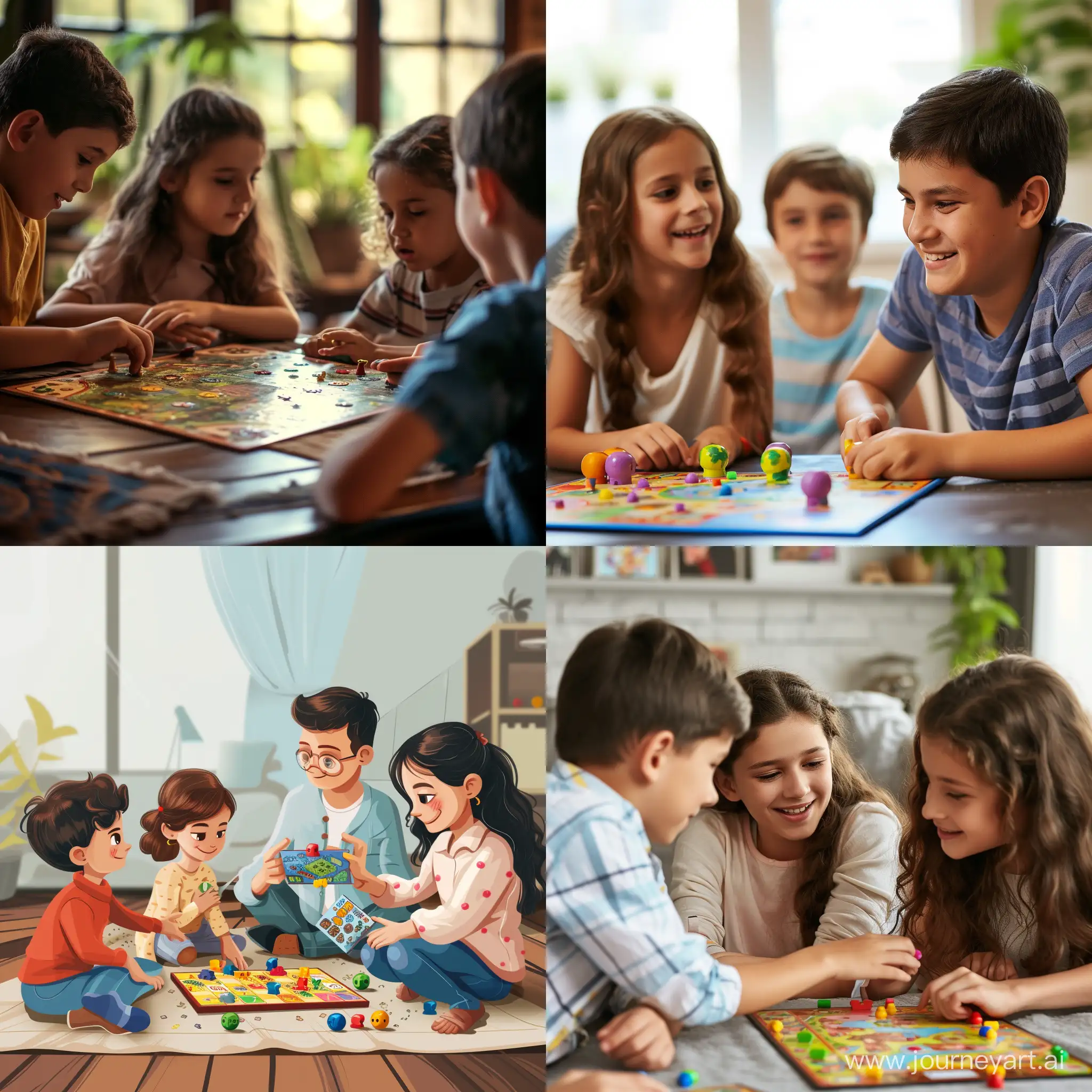 Family-Board-Game-Fun-Children-and-Parents-Playing-Together