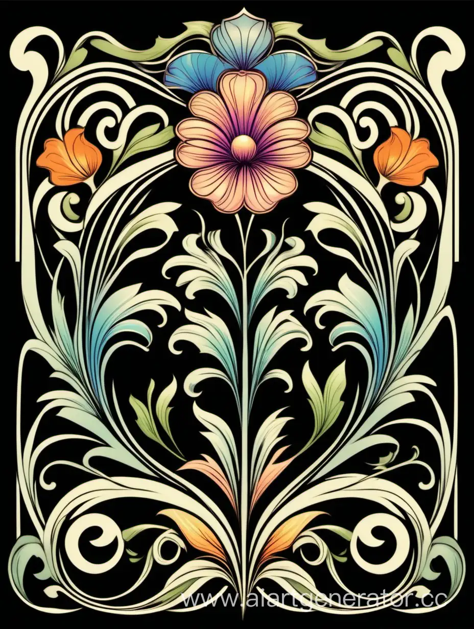 Art-Nouveau-Multicolor-Ornamental-Graphic-Accents-Vector-Illustration