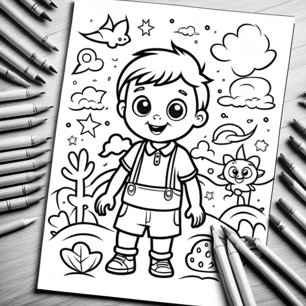 Create image for kid coloring book