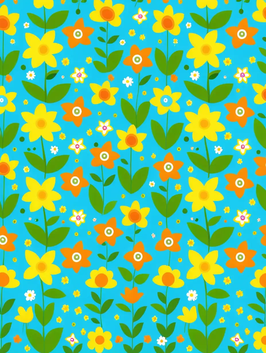 Colorful Spring Pattern Background for Kids Art