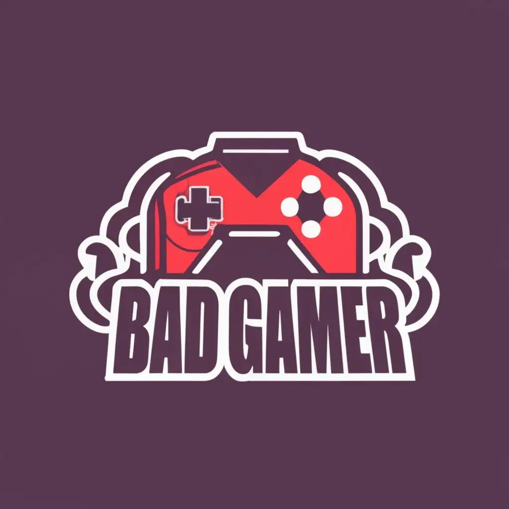 logo, Computer and mouse, with the text "Bad gamer", typography, be used in Entertainment industry