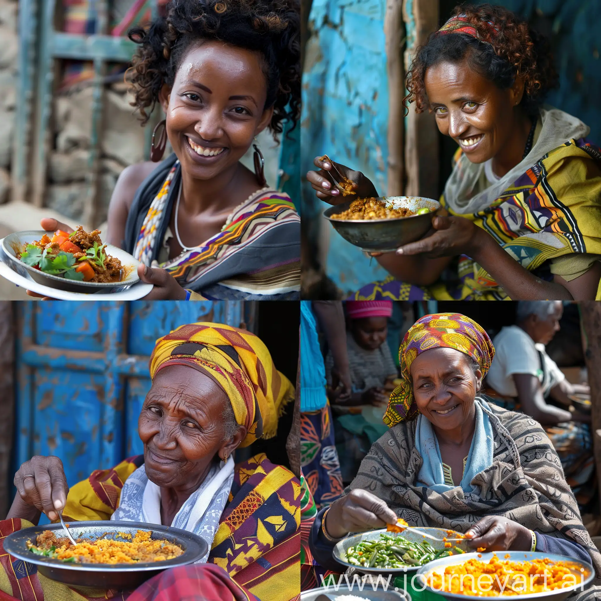 Ethiopian-Woman-Enjoying-Traditional-Cuisine