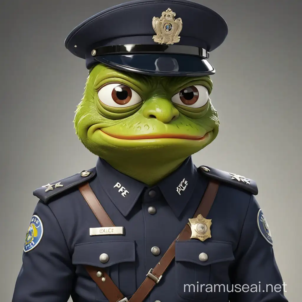 Pepe Meme in Police Uniform Internet Culture Artwork