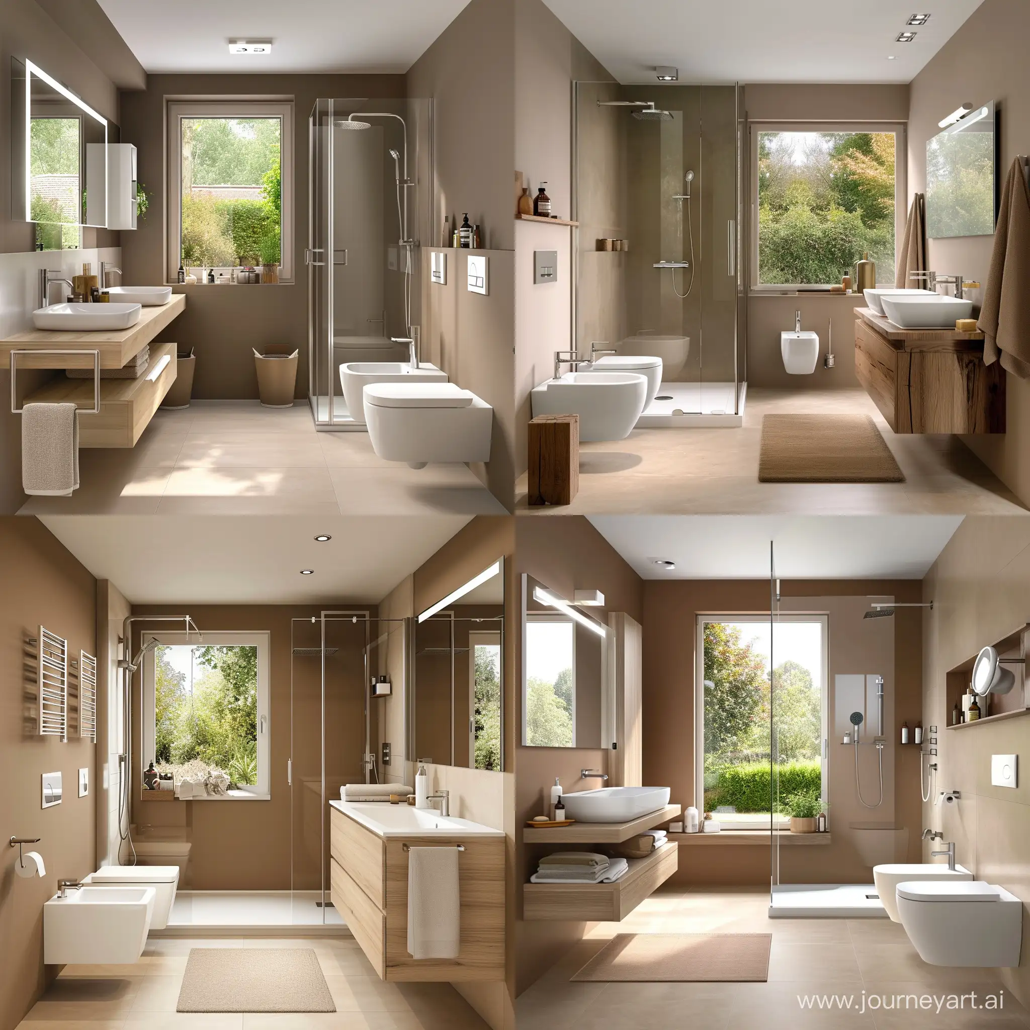 Hazelnutthemed-Minimalist-Bathroom-with-Garden-View