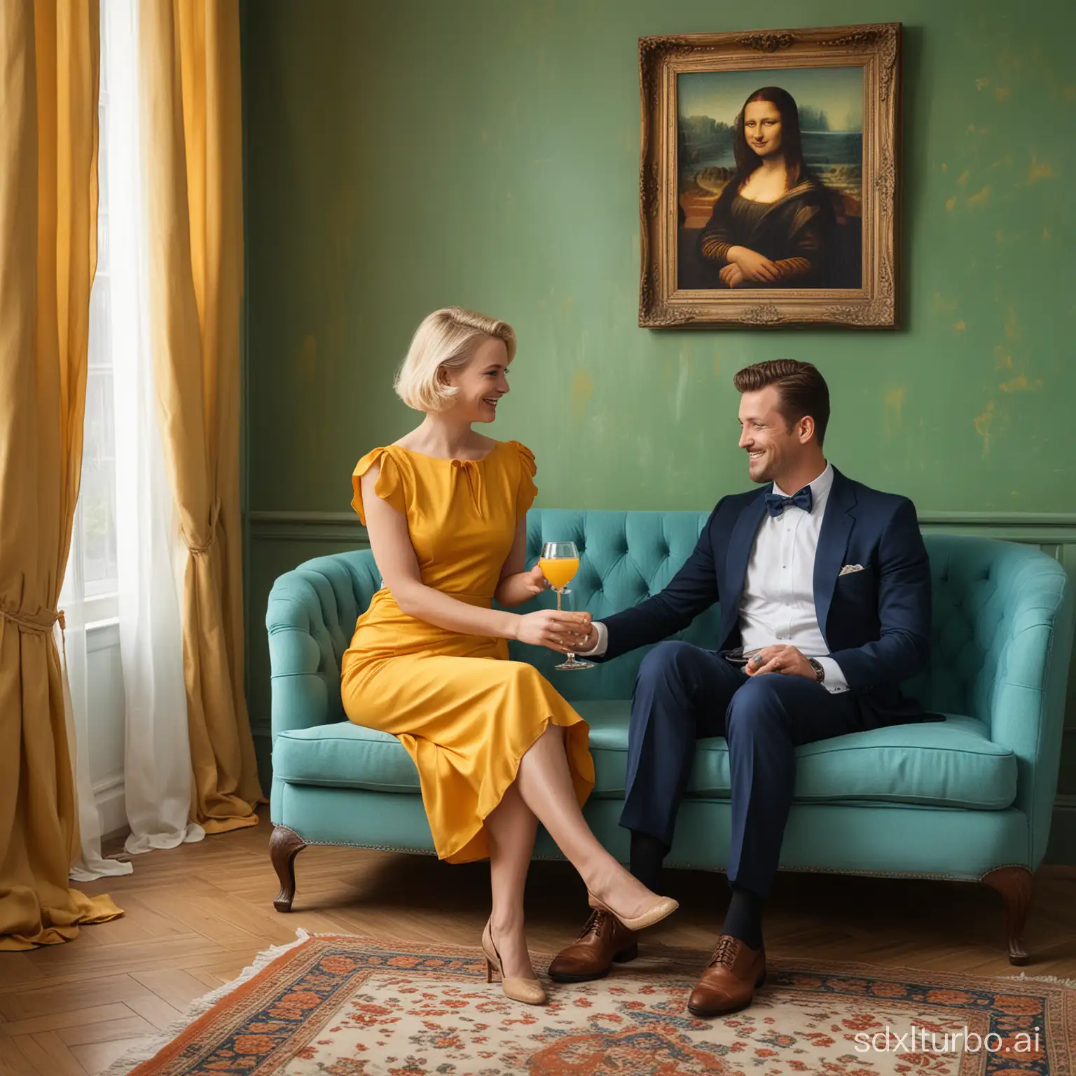 Elegant-Couple-Enjoying-Conversation-over-Orange-Juice-in-Stylish-Living-Room-Setting