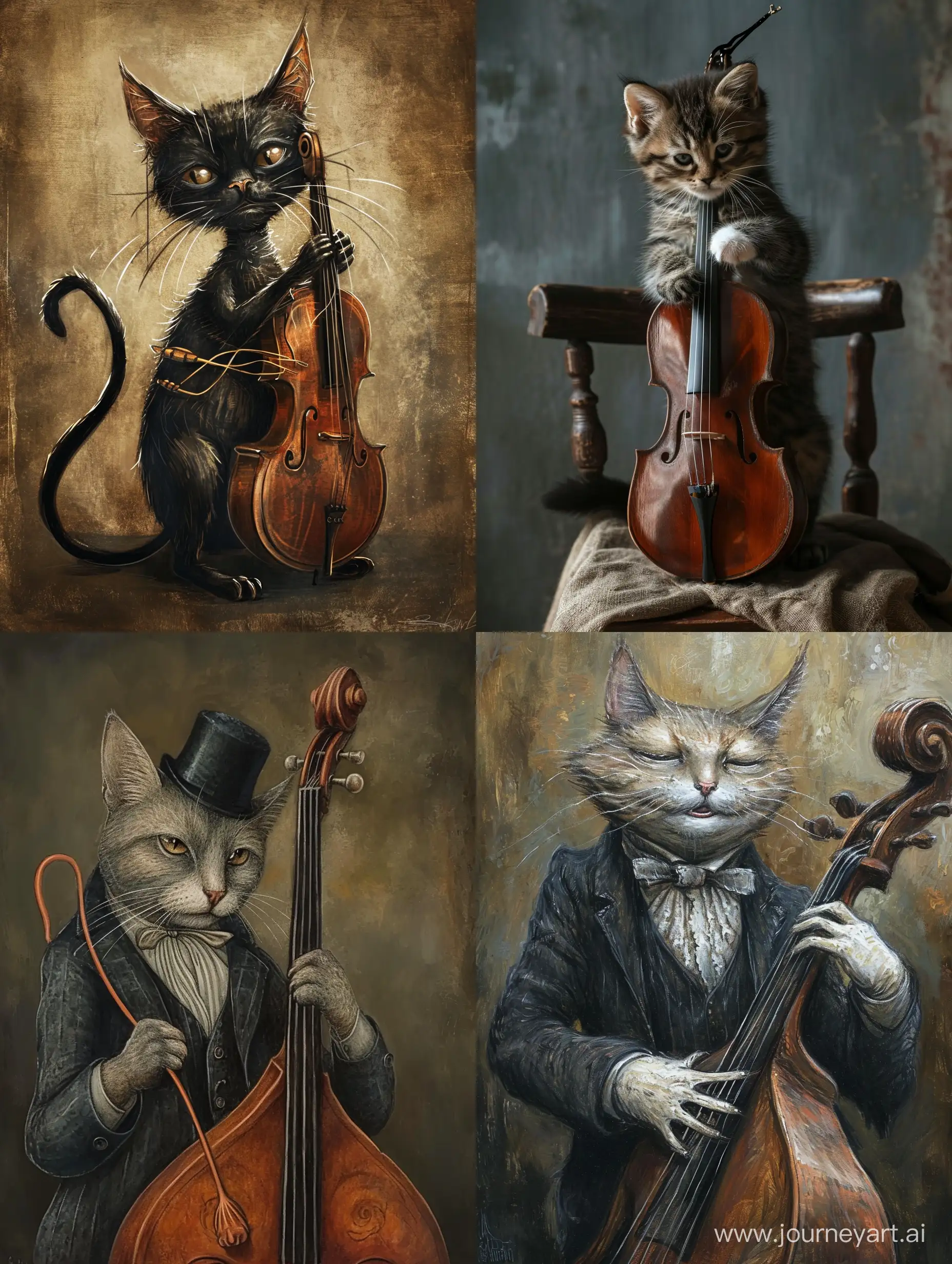 Tim-Burton-Style-Cat-Playing-Bayan