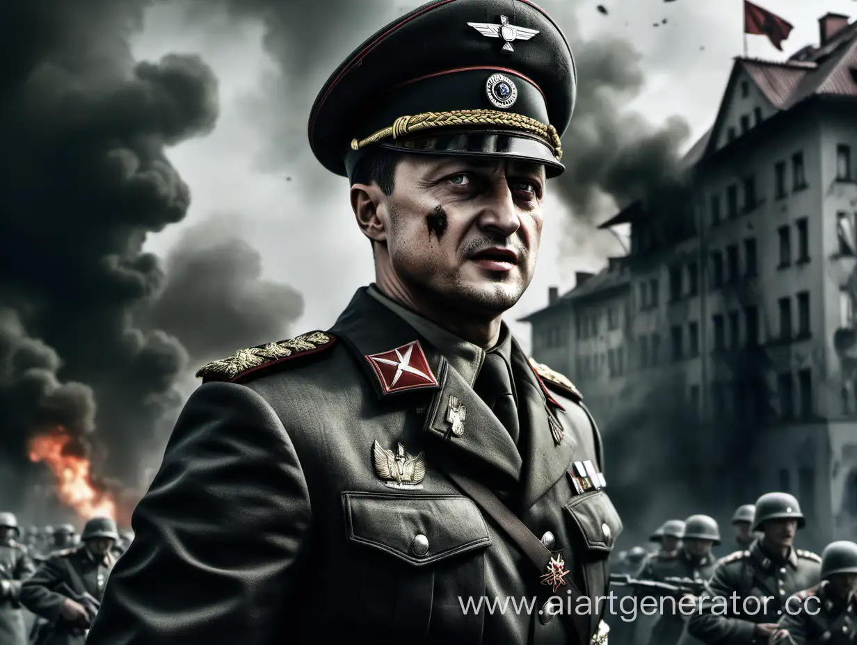 call of duty , Vladimir Zelensky in the military uniform of the third reich, apocalypse