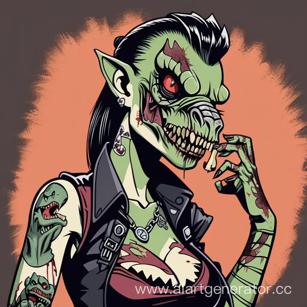 Psychobilly-Style-Argonian-Zombie-Girl