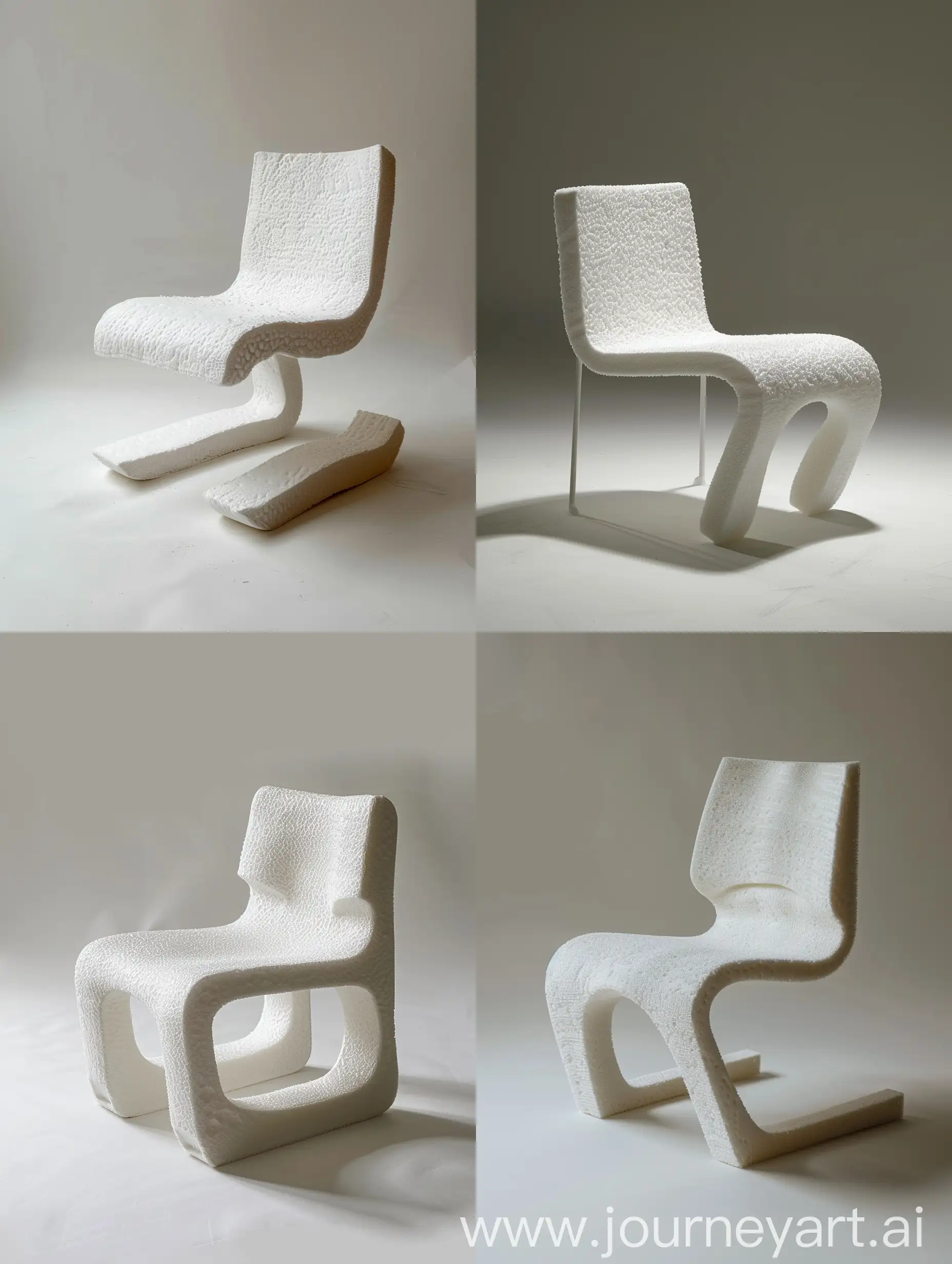 Design a minimal chair with Styrofoam