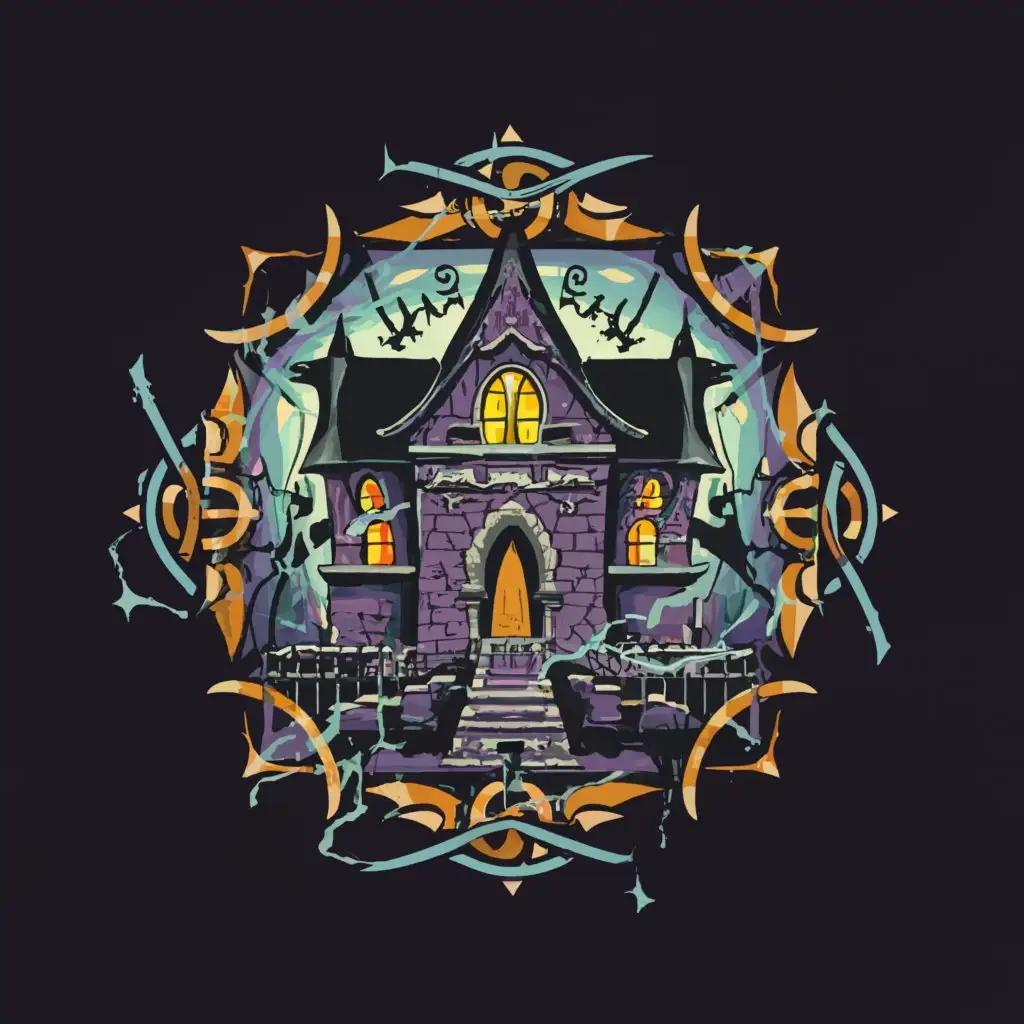 LOGO-Design-for-Dressed-In-Decay-Haunted-House-Sacred-Geometry-on-a-Clear-Background
