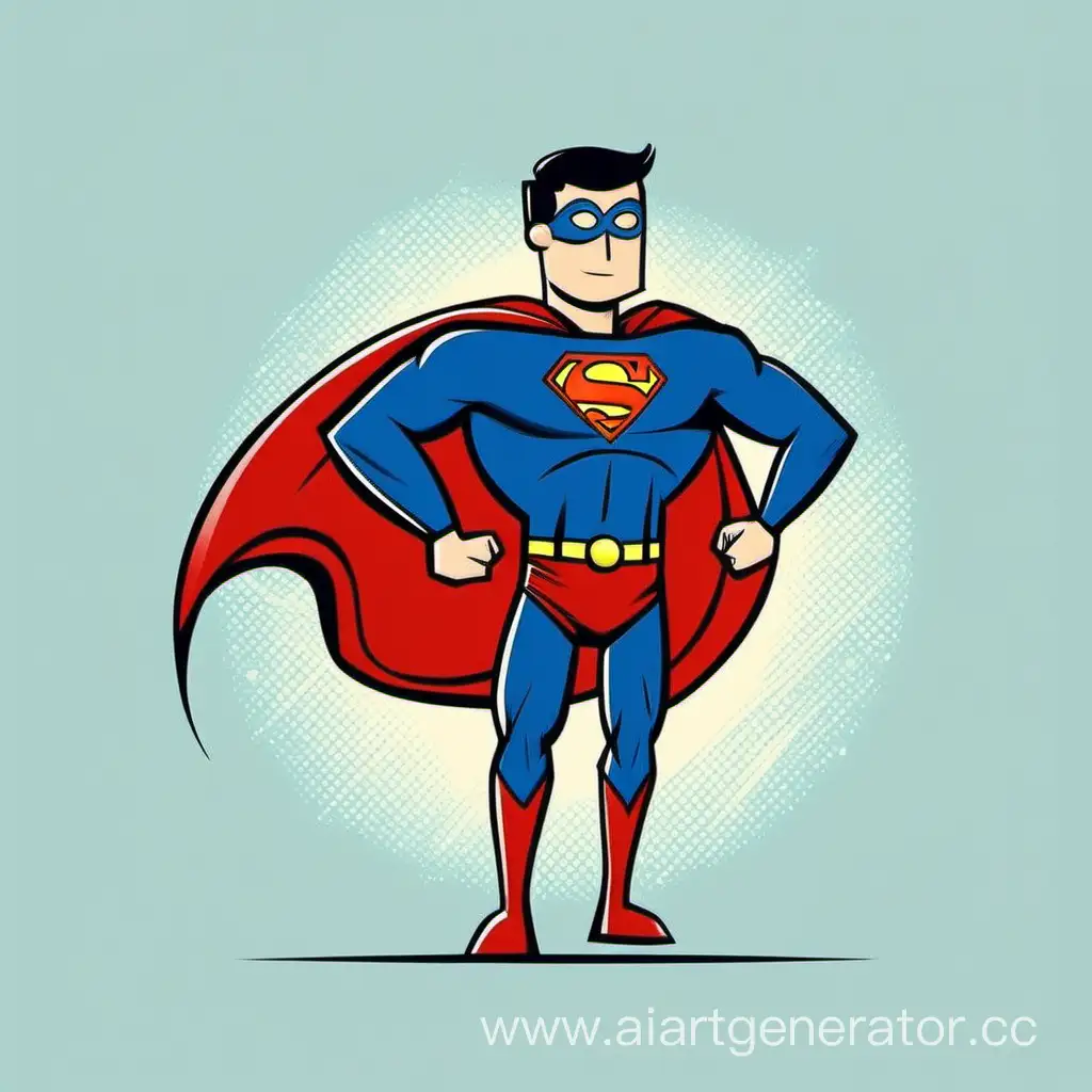 Супергерой стикмен в костюме супермена
