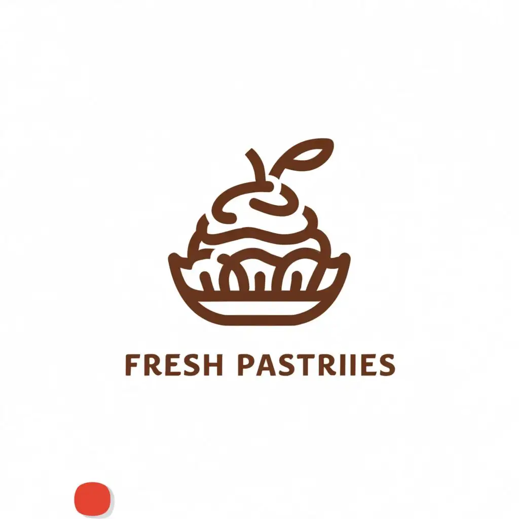 a logo design,with the text "elegant logo for bakery shop 
name: fresh pastries 
high-quality creative, all contours are clearly visible", main symbol:sport  ,Minimalistic,clear background
