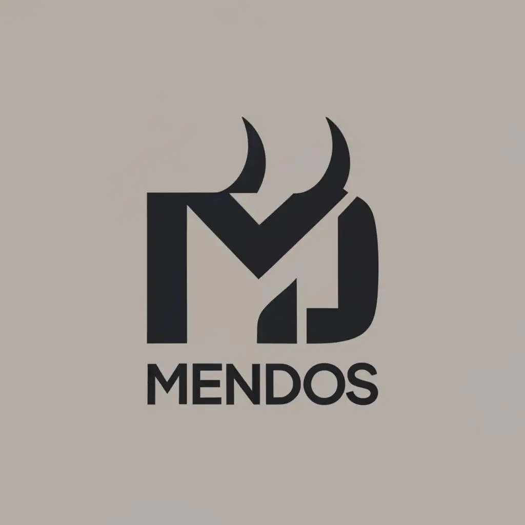 LOGO-Design-For-MENDOS-Modern-Black-White-MD-with-Horns-and-Attached-D