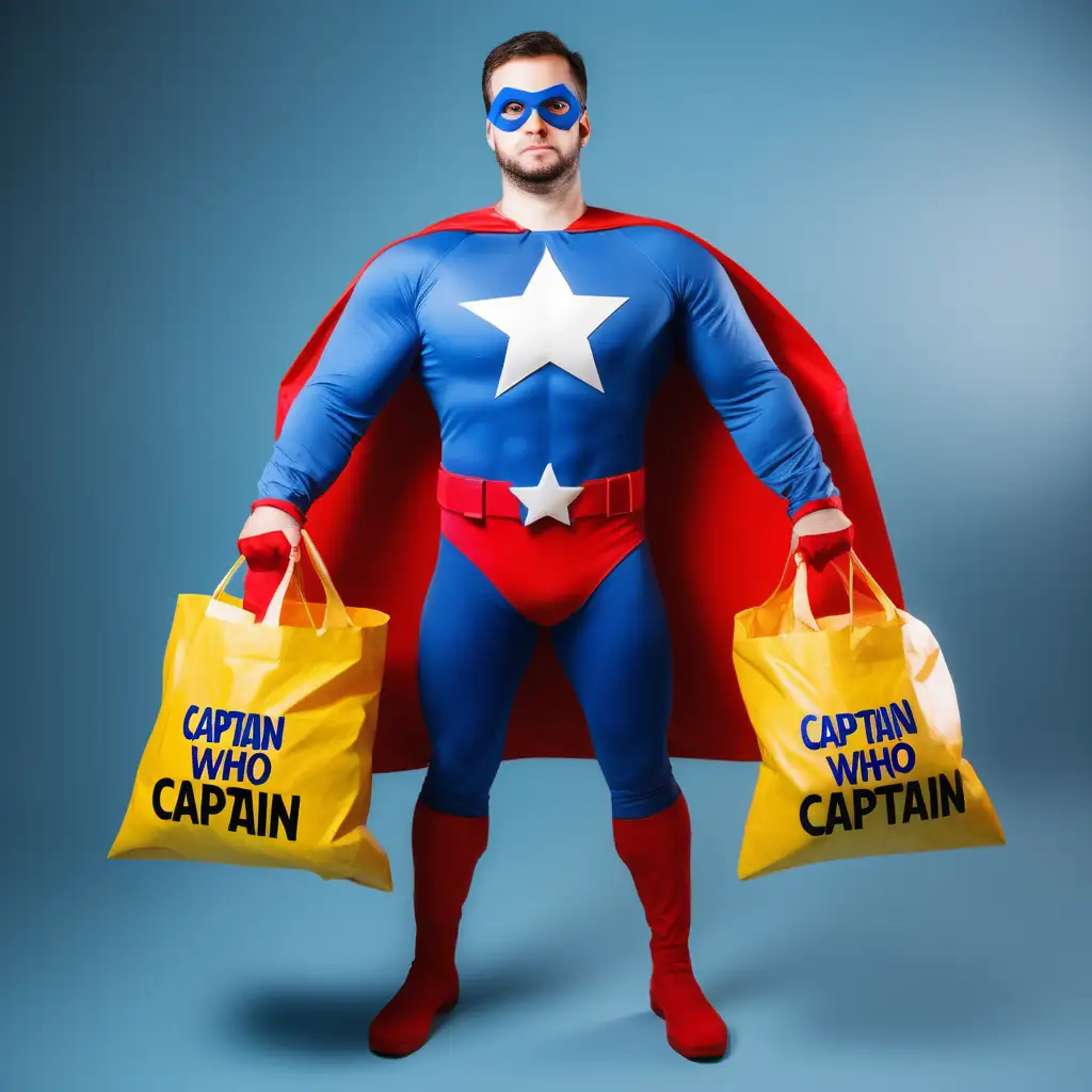 a superhero called captain bag who holds bags
