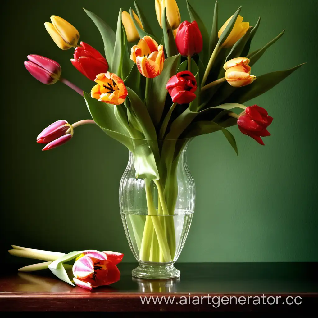 Exquisite-Floral-Arrangement-with-Tulips-Amaryllises-and-Roses-in-a-Glass-Vase