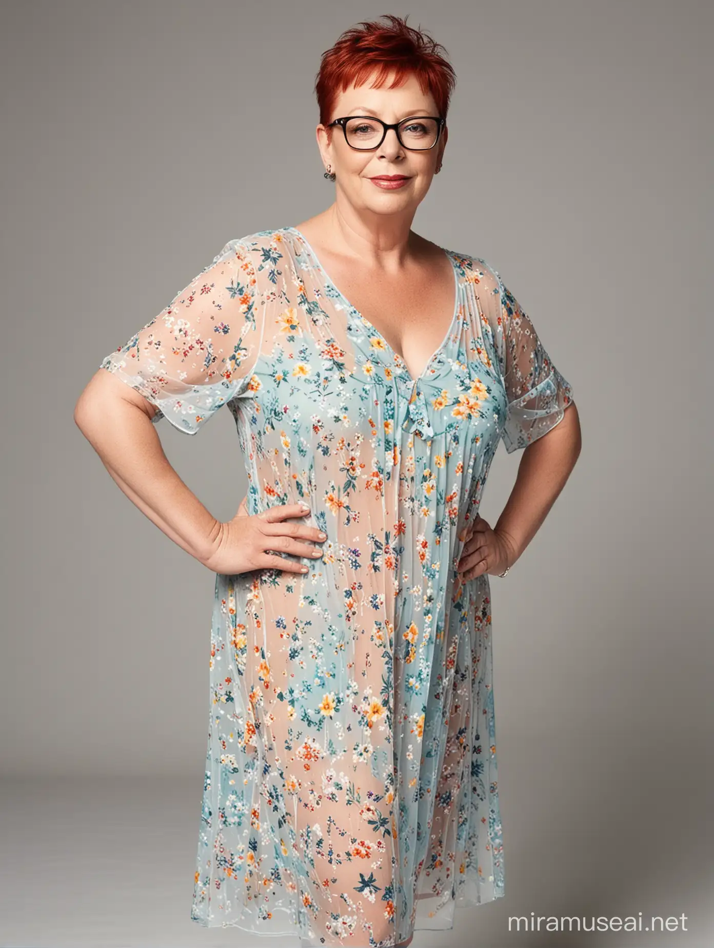 Comedian Jo Brand Laughing in a Sheer Summer Dress
