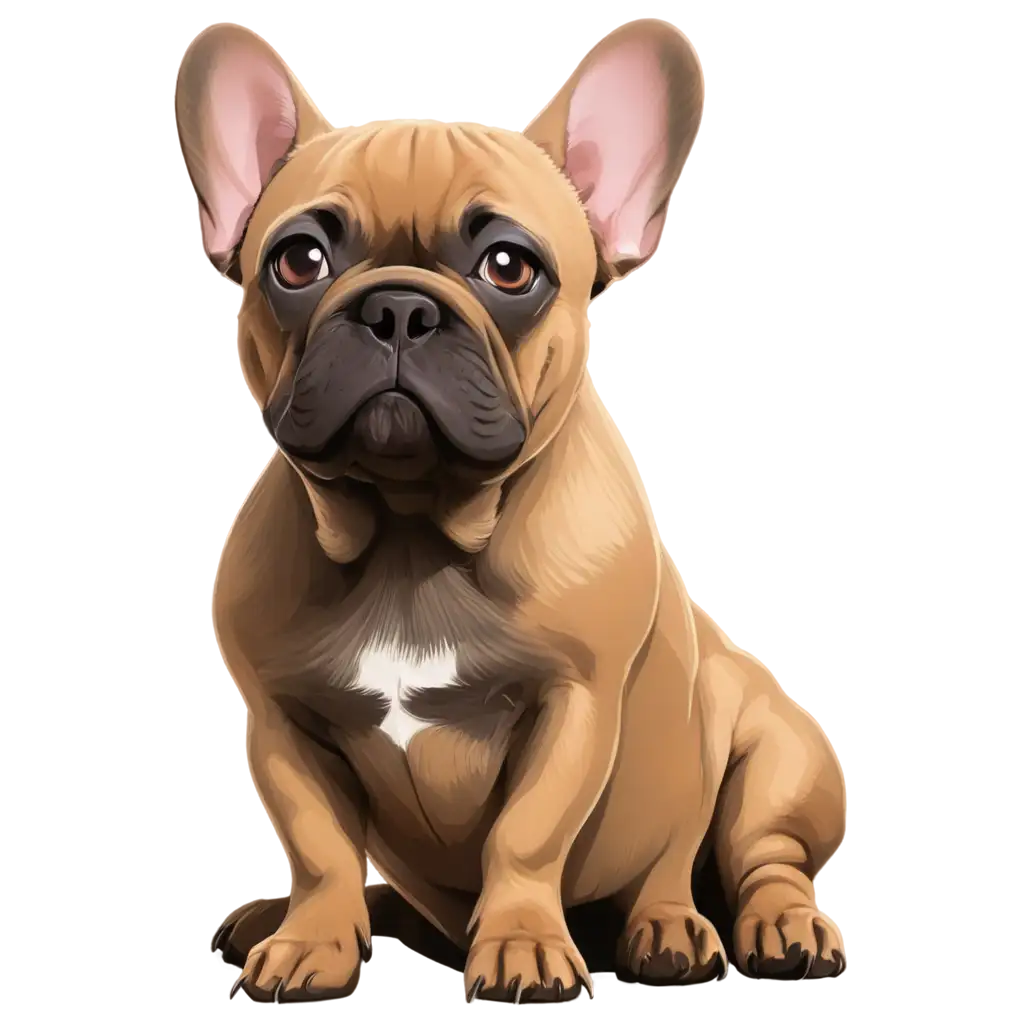Handsome-and-Courageous-French-Bulldog-PNG-Cartoon-Illustration-of-a-Confident-Frenchie