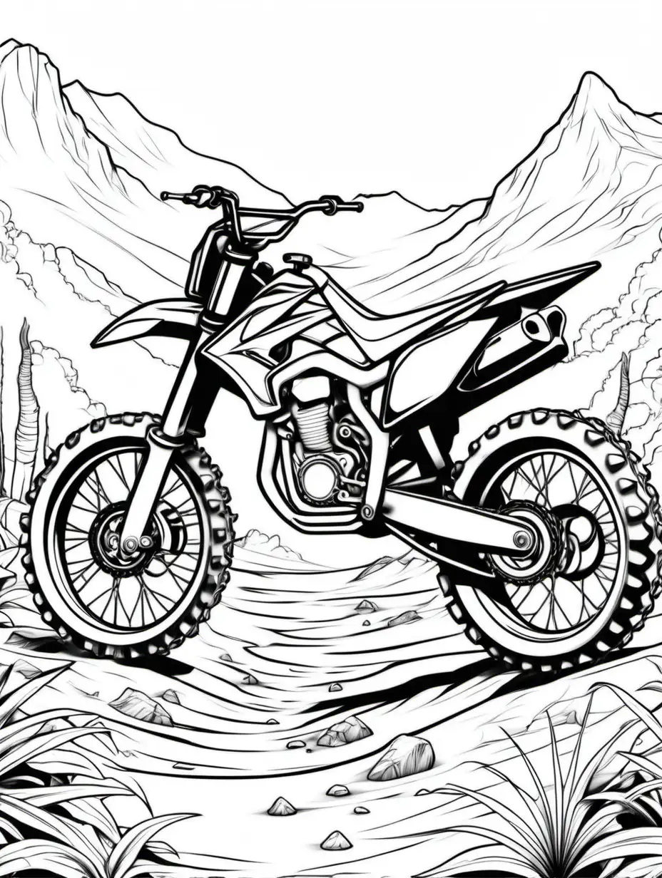 Offroad Motorcycle Coloring Page for Kids AdventureReady Dirt Bike Fun