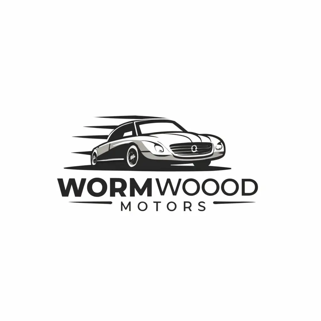 a logo design,with the text "Wormwood Motors", main symbol:car,Moderate,clear background