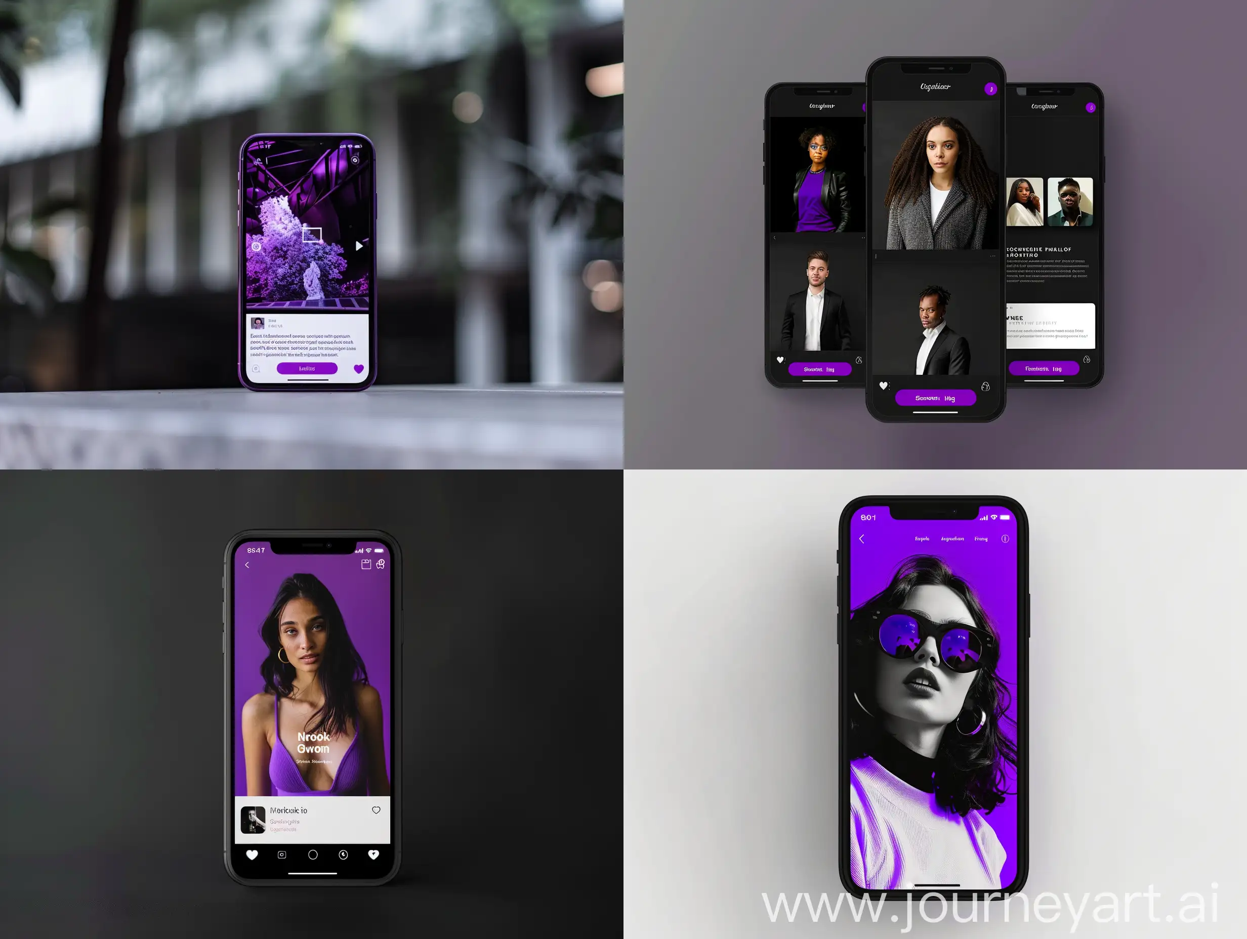 instagram carousel post, portrait, purple, white, black, modern, corporate, high quality