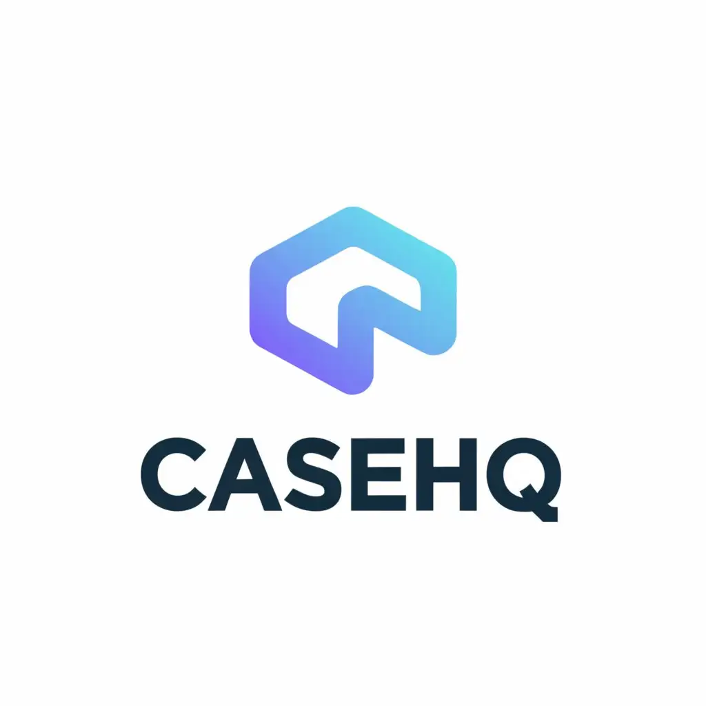 a logo design,with the text 'casehq', main symbol:'HQ' in white with a blue gradient pentagon behind,Minimalistic,be used in Internet industry,clear background