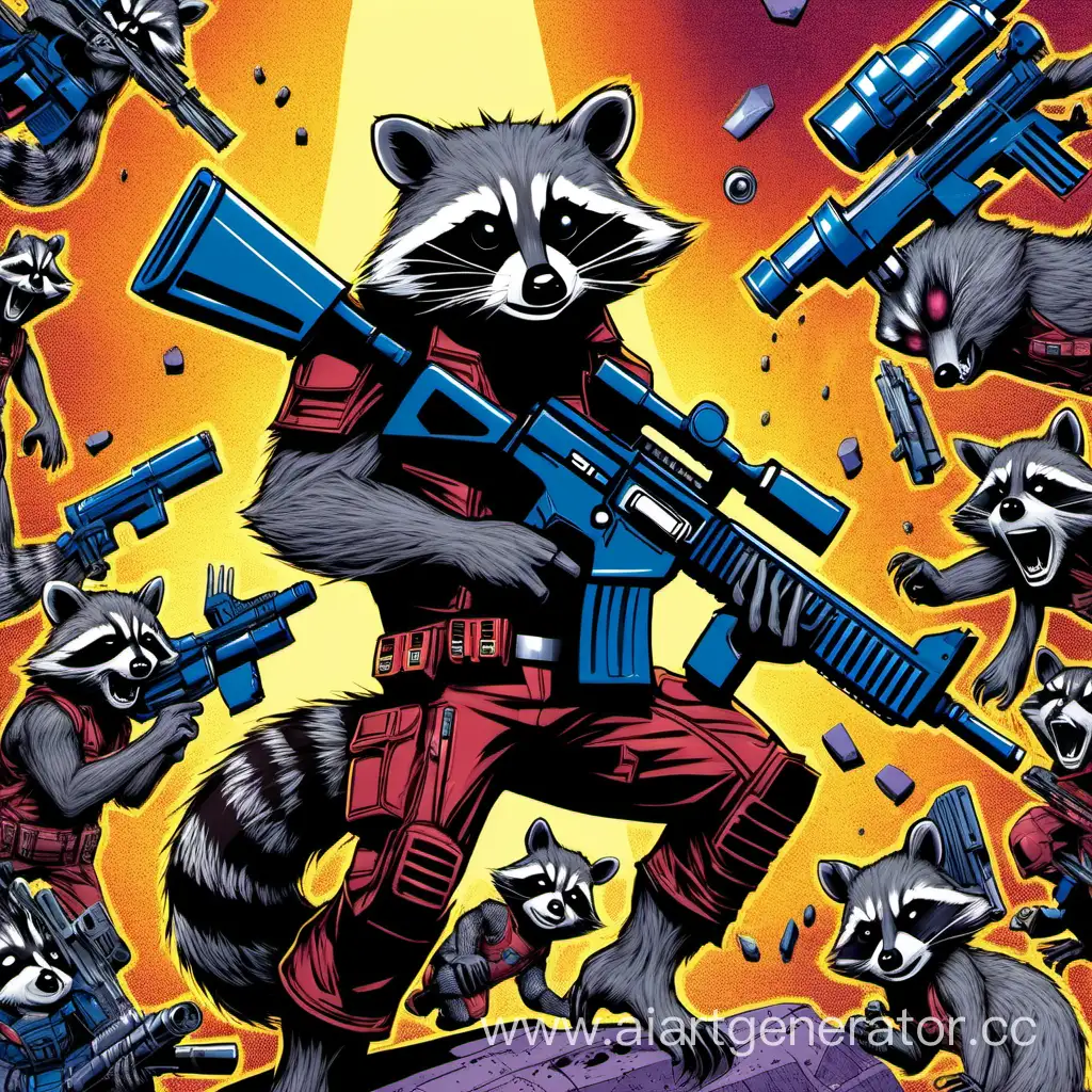 Raccoon-Guardian-of-the-Galaxy-Armed-with-a-Machine-Gun