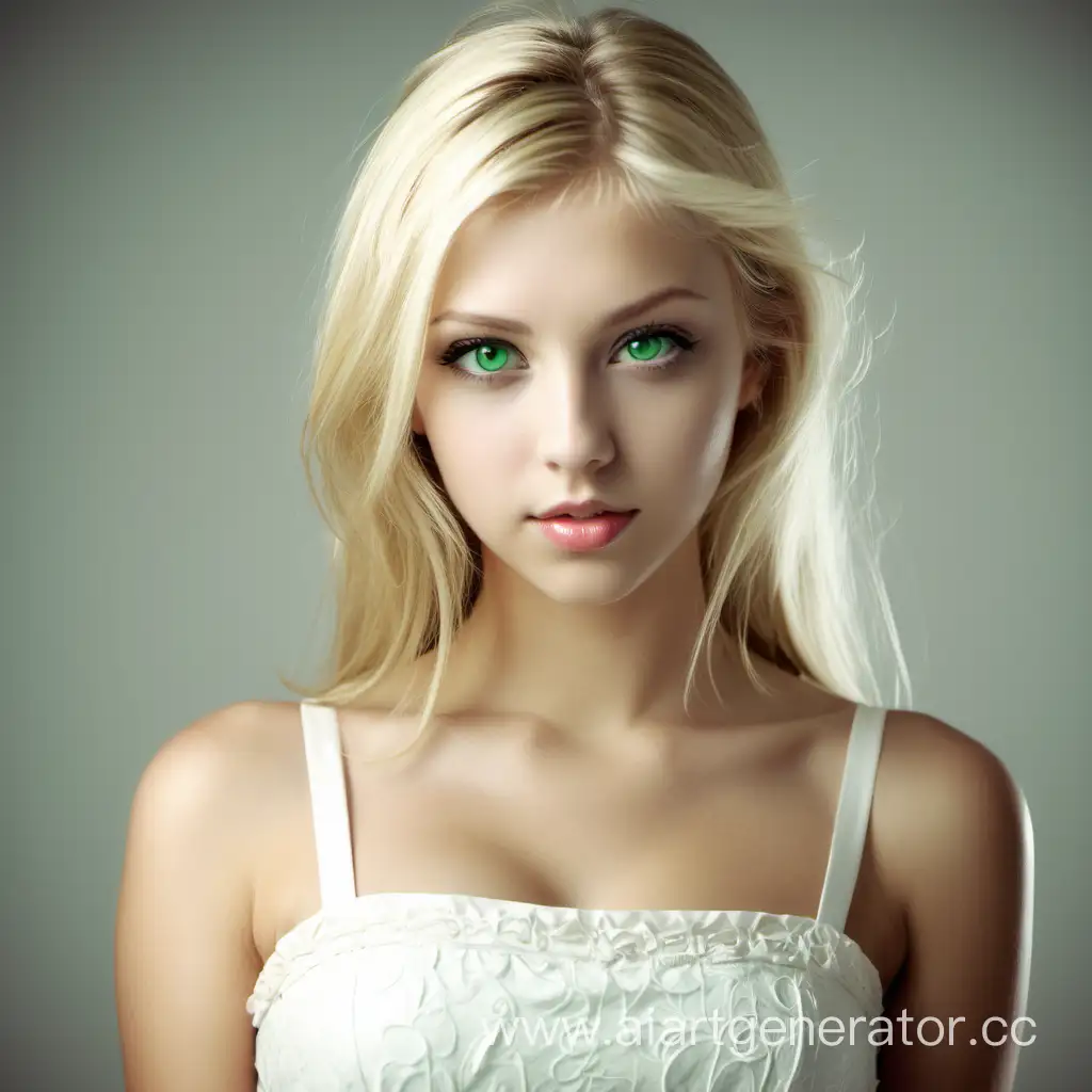 girl, blonde, normal green eyes, tall, no fatter, dress code, so beautiful