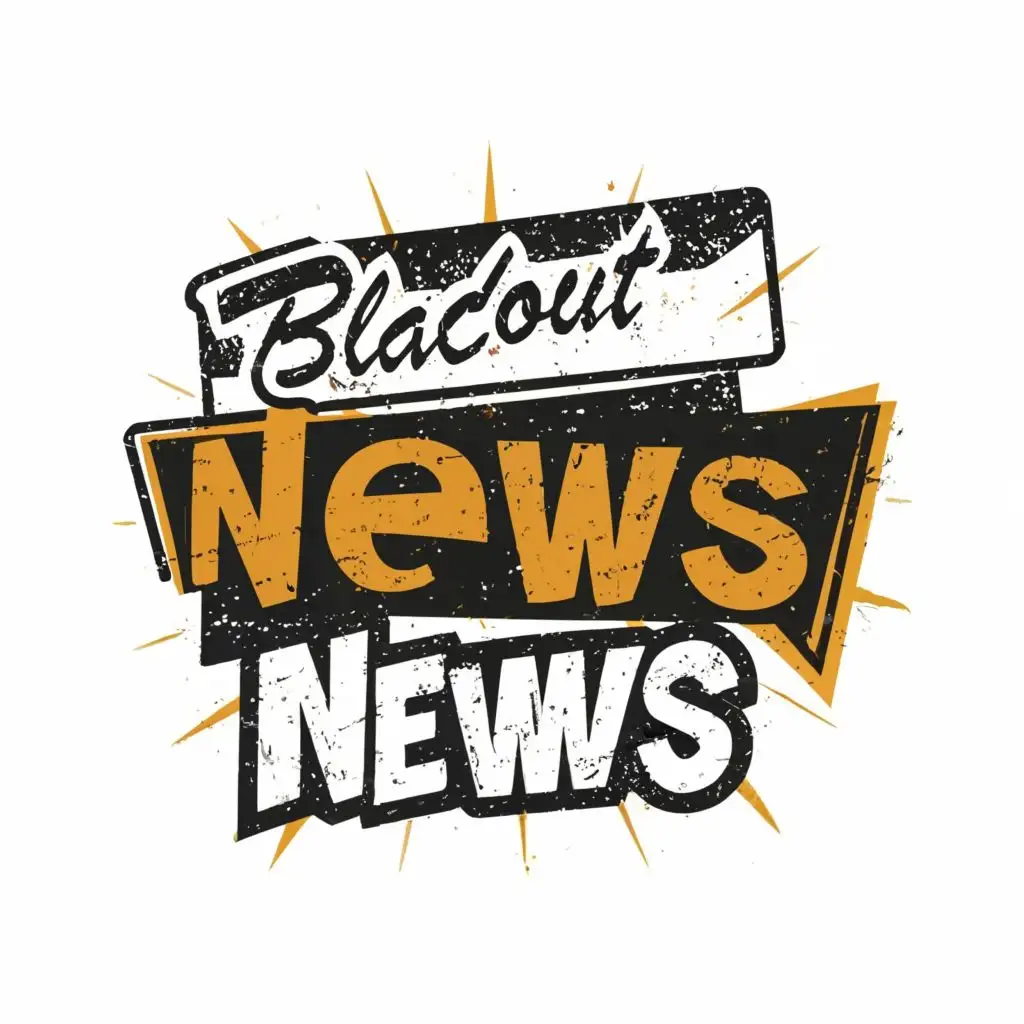 logo, NEWS, with the text "BLACLOUT NEWS", typography