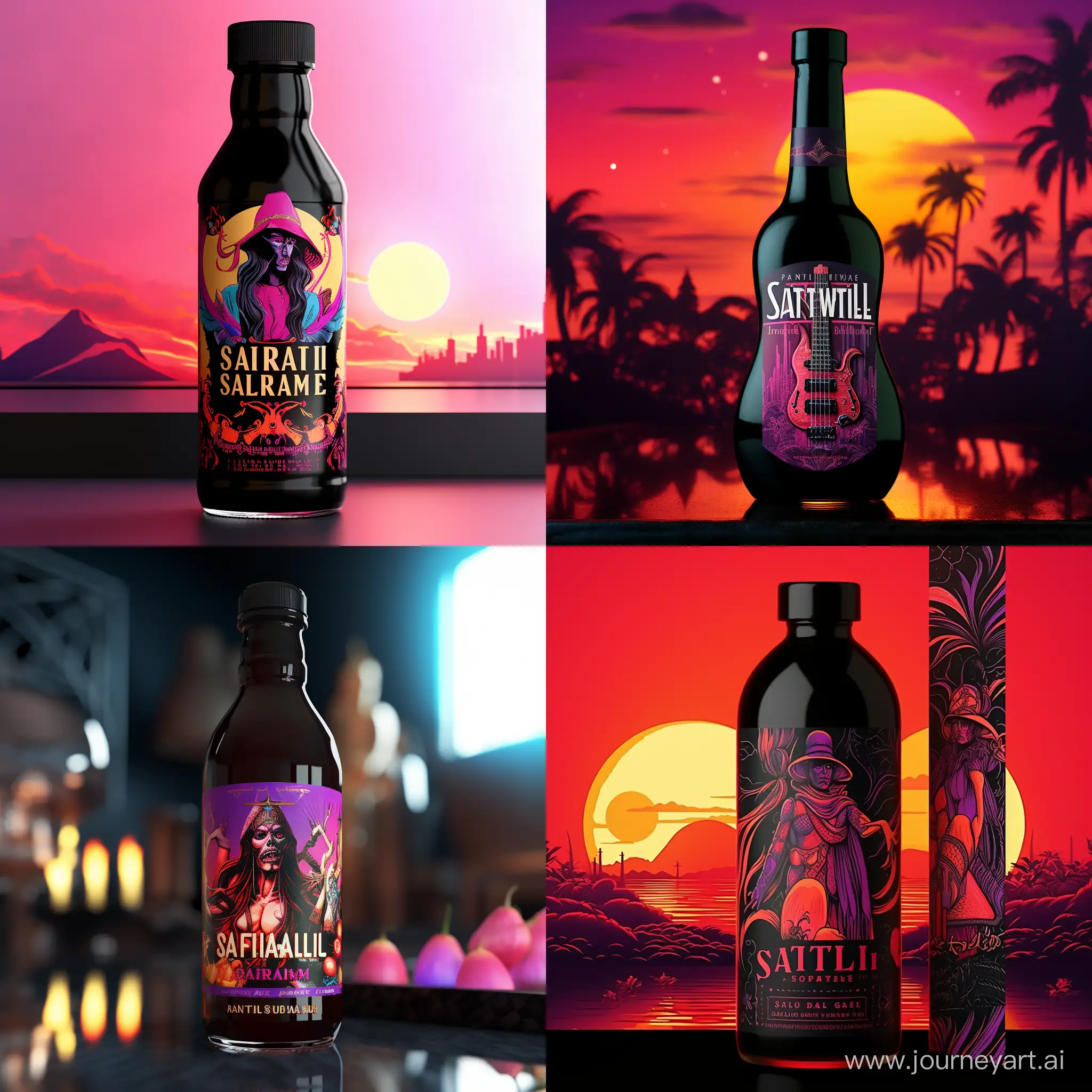 Fiery-Synthwave-Samurai-Sauce-Label-Featuring-Fatalii-Peppers