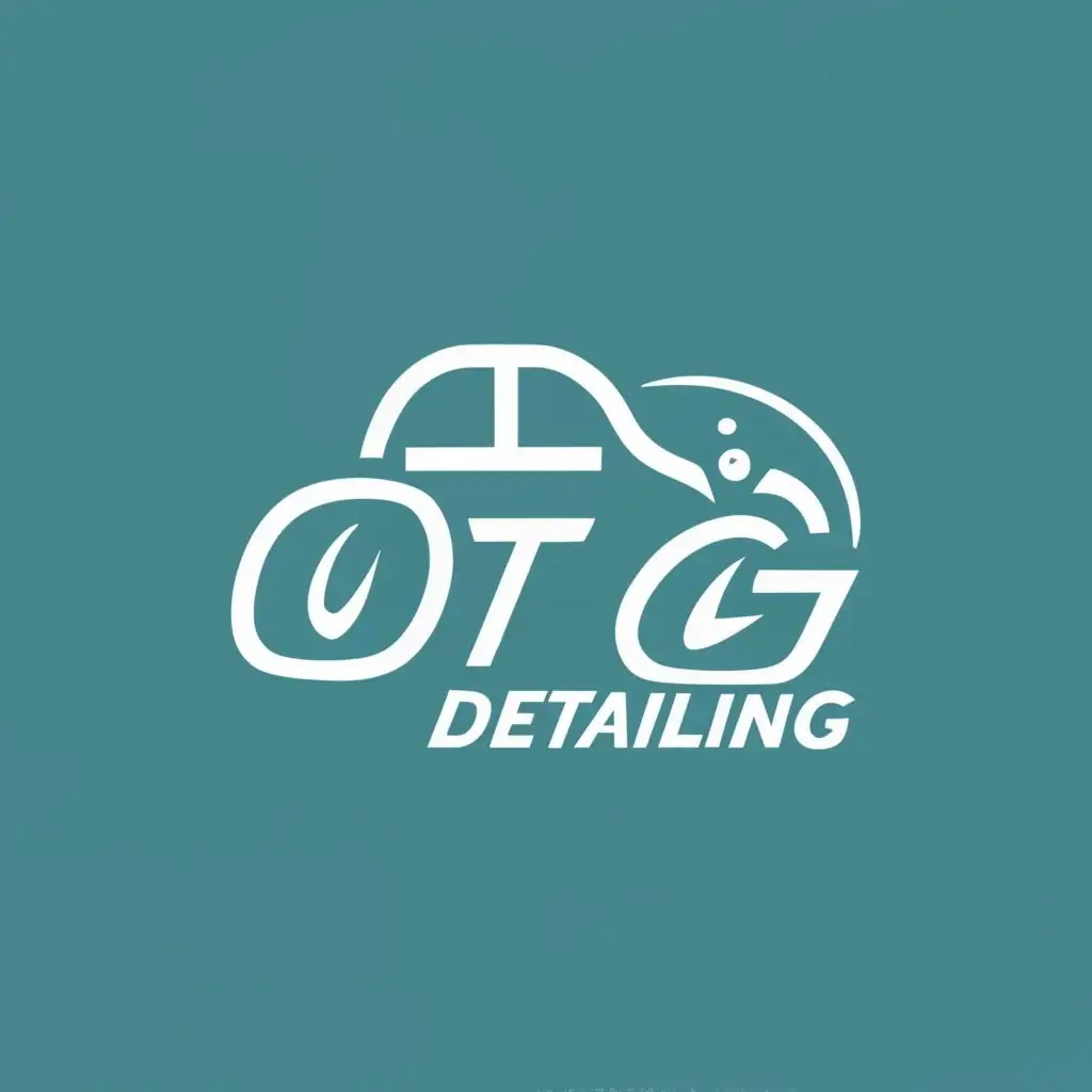 logo, car being cleaned, with the text "OTG Detailing", typography, be used in Automotive industry