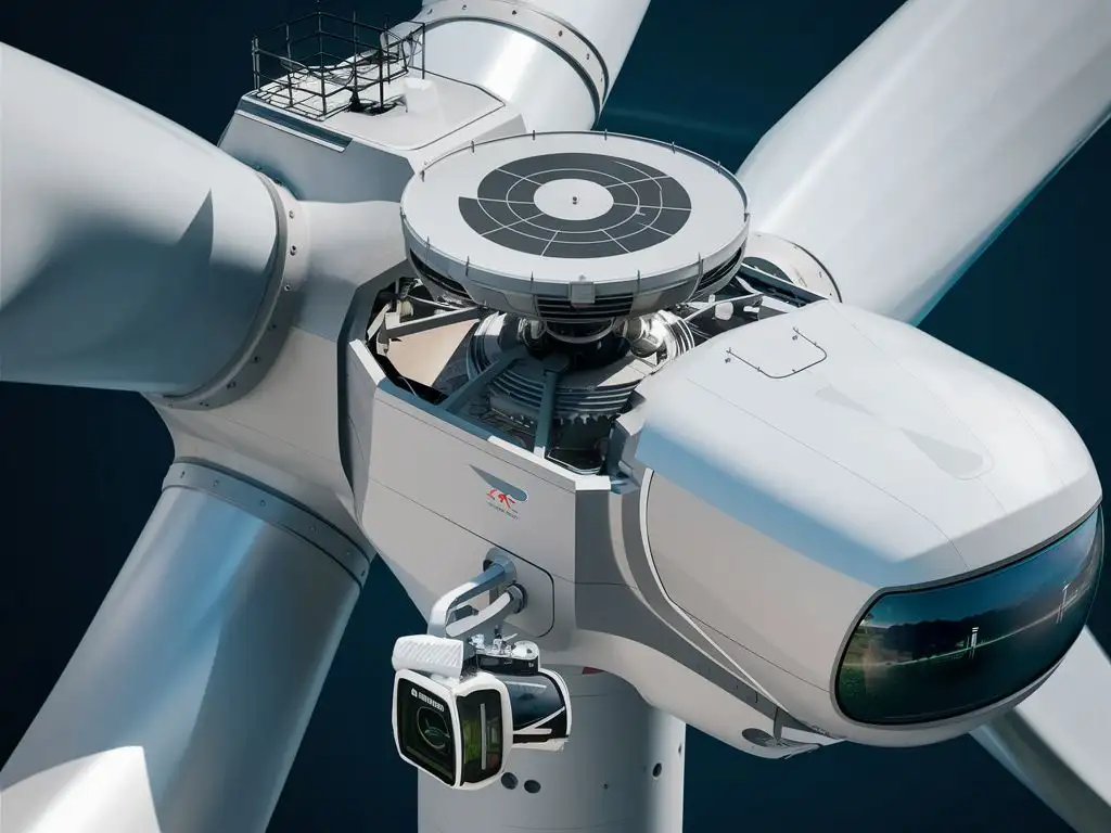 Wind Turbine Nacelle with Phased Array Radar and Surveillance Camera