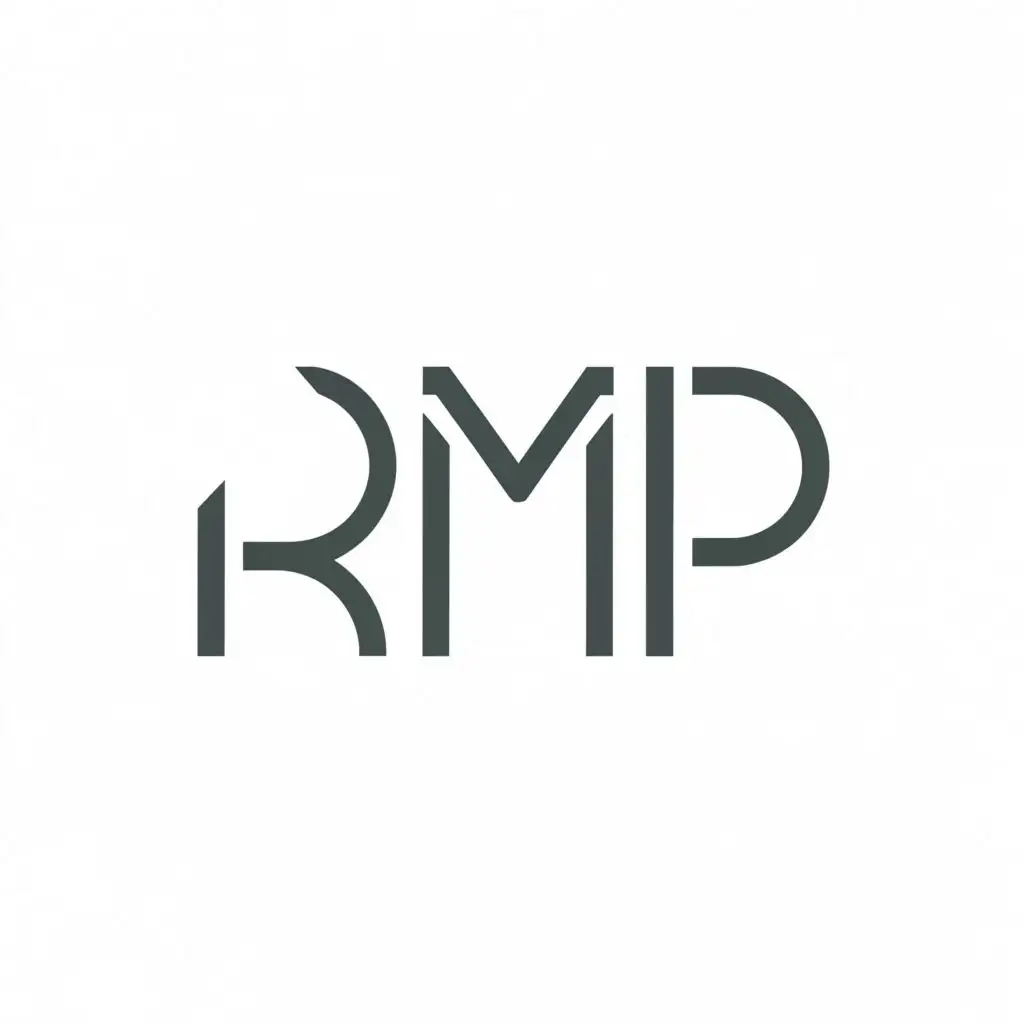 a logo design,with the text "RMP", main symbol:RMP,Minimalistic,clear background