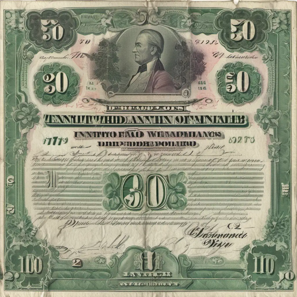 Vintage Banknote without Inscriptions