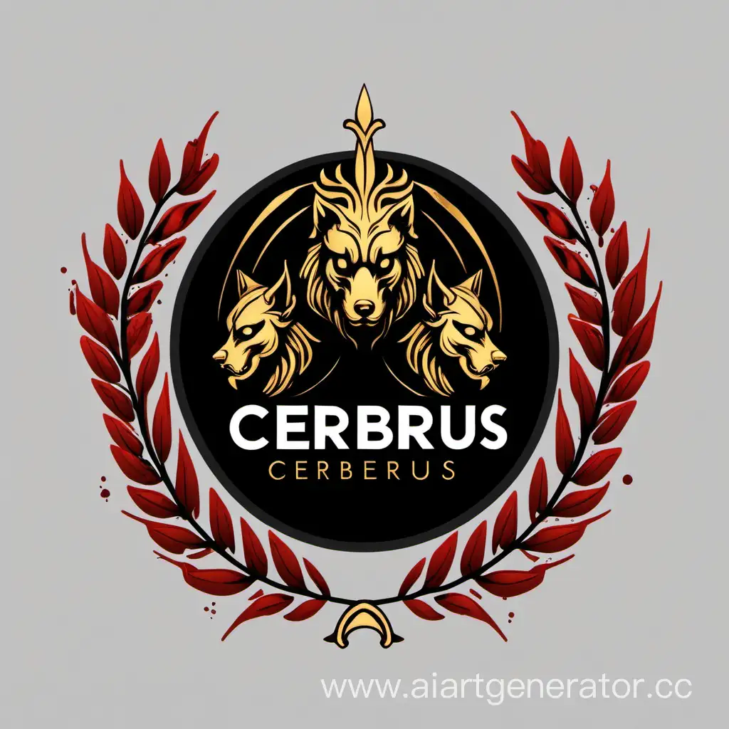 Bloody-Cerberus-Aida-Logo-with-Golden-Laurel-Wreaths