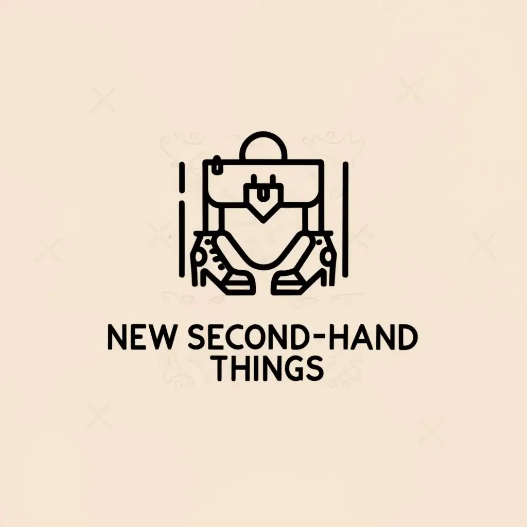 a logo design,with the text "New secondhand things", main symbol:Shoes, bags, leather accessories,Minimalistic,be used in Retail industry,clear background