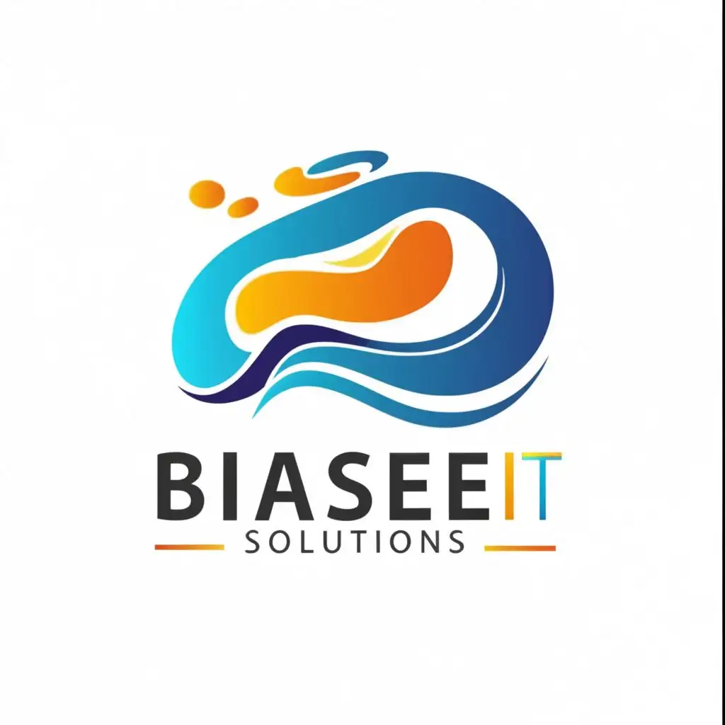 logo, river, with the text "BiAse IT Solutions", typography, be used in Technology industry