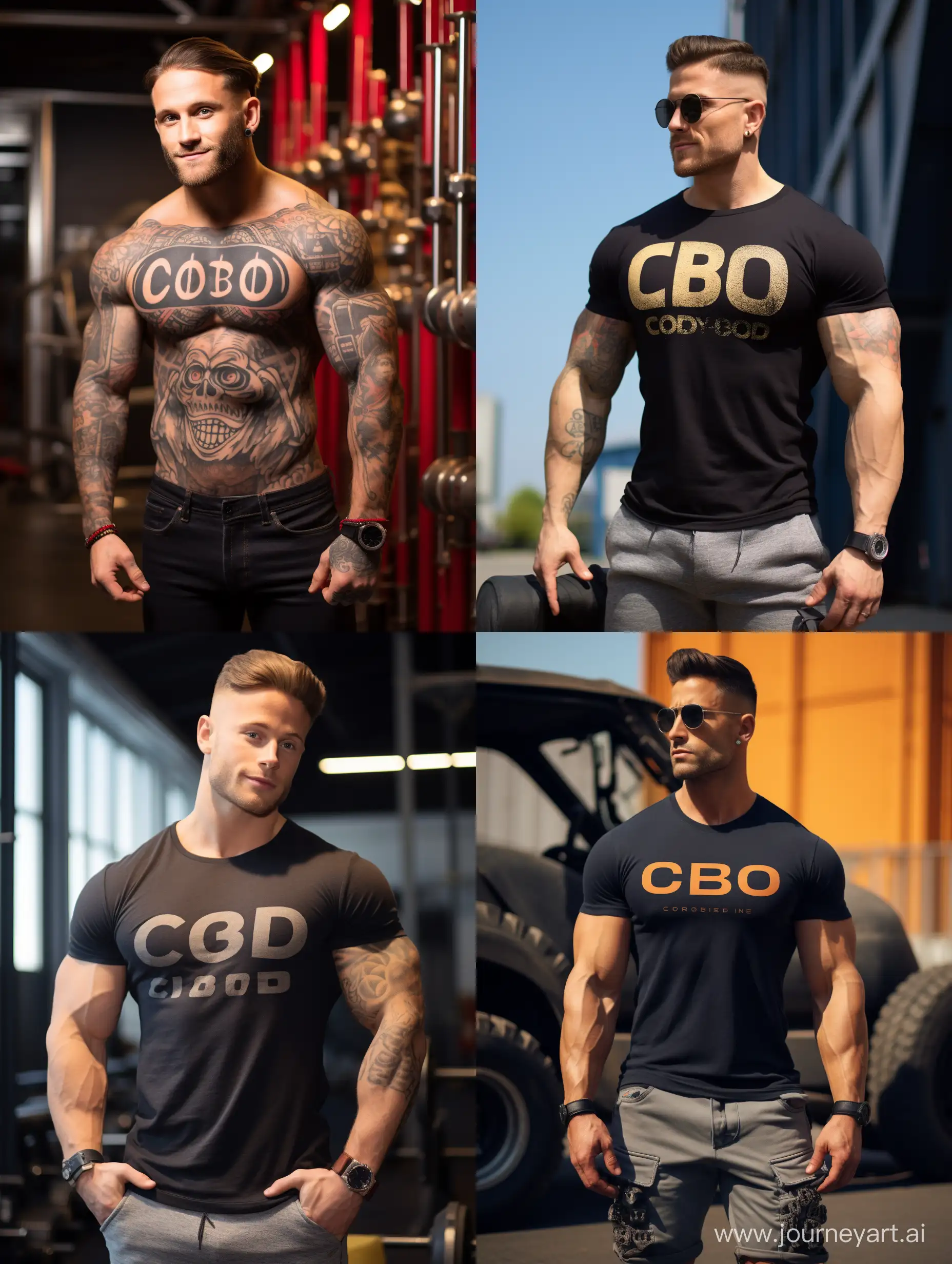 3d, muscular, minion, t-shirt with text "CBO"