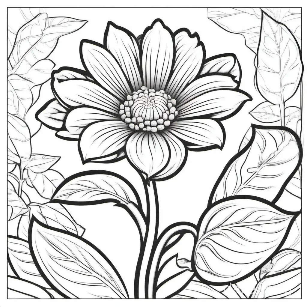 A STEM with a flower with a bud opening. coloring book