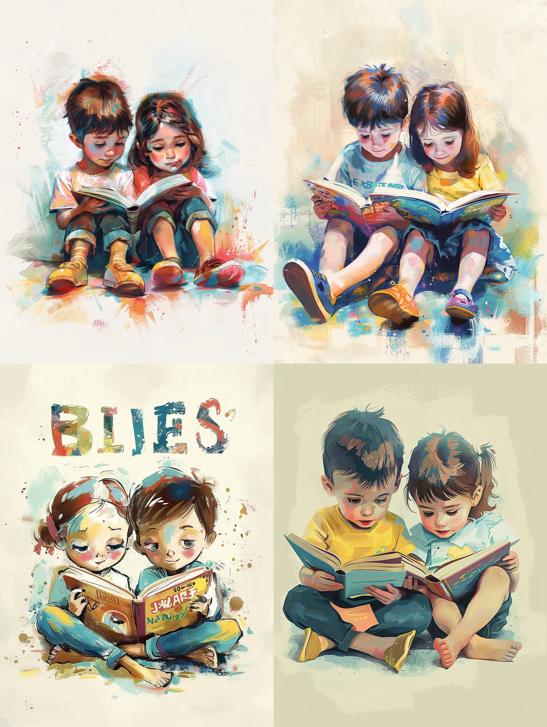 Adorable-Boy-and-Girl-Immersed-in-Childrens-Book-Reading