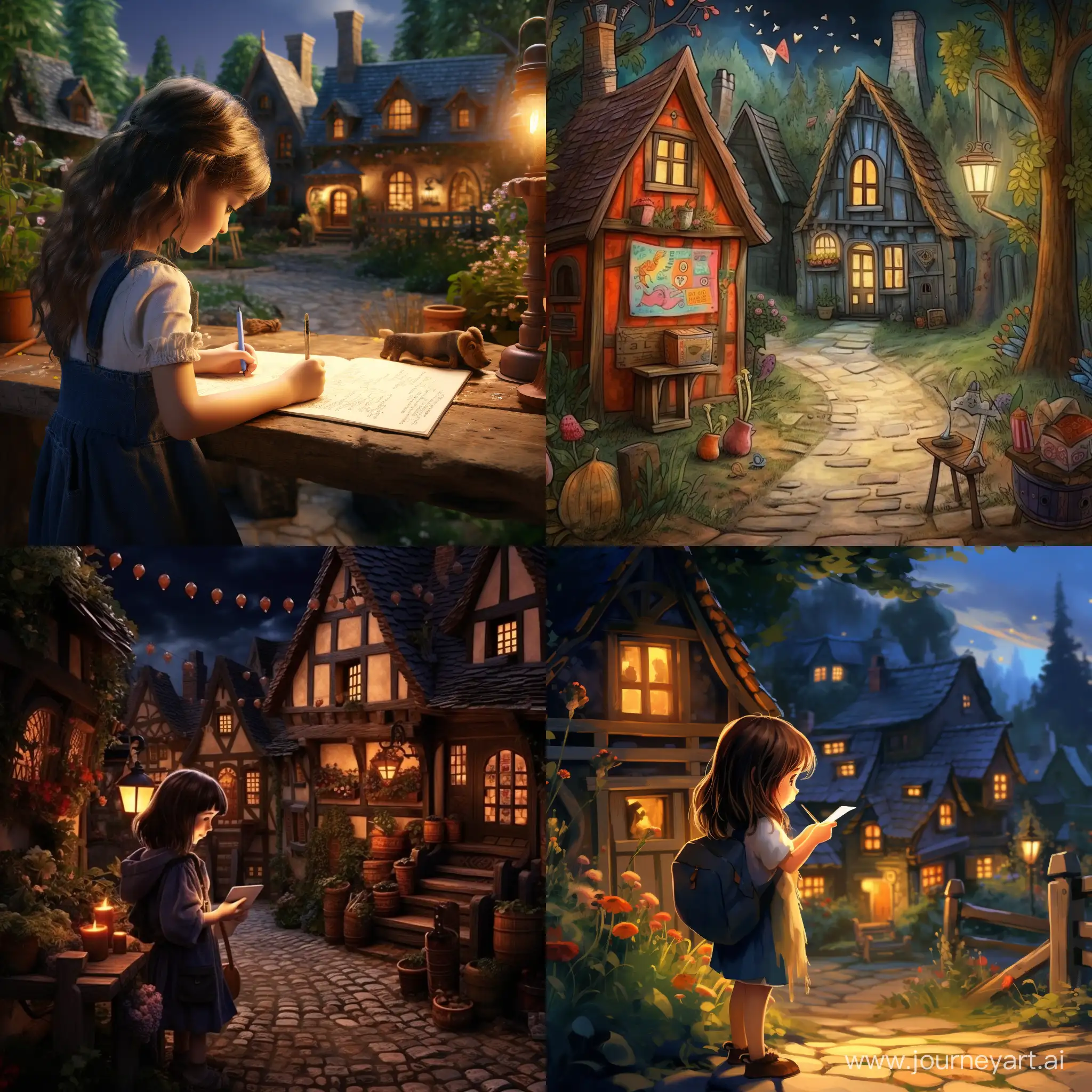 In a quaint village, Lily found a magic pen.