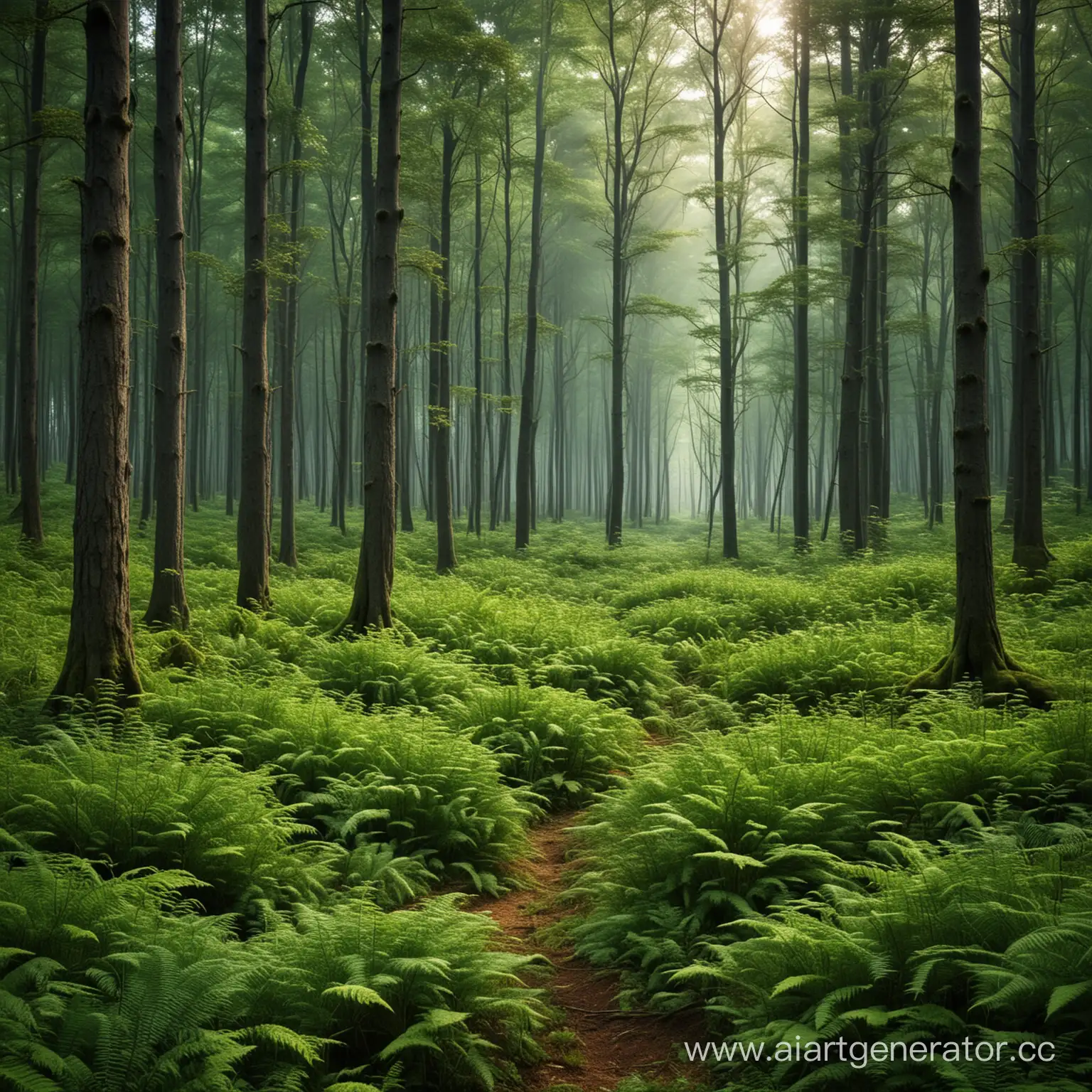 Enchanting-Forest-Landscape-with-Majestic-Trees-and-Sunlight-Filtering-Through-Canopy